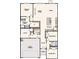 A detailed floor plan showcasing the layout, including the kitchen, bedrooms, and garage at 2577 Blue Sky Meadows Dr, Monroe, NC 28110