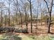 Picturesque backyard with mature trees and a charming seating area nestled among the natural surroundings at 604 Wisteria Walk Way, Fort Mill, SC 29715