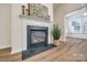 Close-up of the fireplace with a decorative mantel and hearth at 974 Platinum Dr, Fort Mill, SC 29708