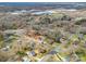 This aerial shows the location in a quiet residential neighborhood with nearby amenities and picturesque scenery at 1313 Gidney St, Shelby, NC 28150