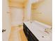 Bathroom with a single sink vanity, large mirror, and bathtub shower combo at 1923 Caprington Dr, Fort Mill, SC 29707