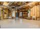 Unfinished basement with exposed utilities, offering potential for customization and additional storage at 2846 Snead Ne Ct, Conover, NC 28613