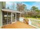 Inviting screened porch with wood flooring and a view of the backyard at 3628 Laney Rd, Maiden, NC 28650