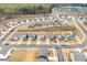 Aerial view of the neighborhood showcasing houses with various colors and designs at 5108 Puclerton Dr, Charlotte, NC 28215