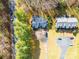 Aerial shot of a property with mature trees and well-maintained landscaping at 6199 Timberlane Ter, Hickory, NC 28601