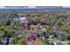 Aerial view of the property highlighting its proximity to Knowledge Park and Winthrop University at 842 Mary Knoll Ct, Rock Hill, SC 29730