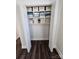 Organized closet space with built-in shelving and storage solutions, perfect for keeping belongings tidy and accessible at 915 2Nd St, Kings Mountain, NC 28086