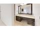 Bathroom features a granite countertop, dark vanity, and drawers for storage at 116 Jonas Dr, Lincolnton, NC 28092