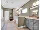 Large modern bathroom featuring separate vanities, bathtub and tiled shower at 1501 Allegheny Way, Waxhaw, NC 28173