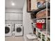 Bright laundry room featuring a washer, dryer, storage shelves, and ample counter space for folding at 1501 Allegheny Way, Waxhaw, NC 28173