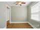 Bright dining area features tile floors and a ceiling fan at 1631 Fulton Ave, Charlotte, NC 28205