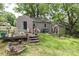 View of the back of the house with a small deck and storage shed at 1900 Union St, Charlotte, NC 28205