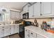 A close-up shot of the kitchen featuring gray cabinets and modern black appliances at 1923 Tracy Ct, Fort Mill, SC 29708
