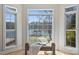 Bedroom seating area featuring bay windows and views of the lake at 2045 Driftwood Cir, Fort Mill, SC 29708