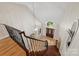 Bright foyer with hardwood floors, a decorative chandelier, and a beautiful wooden front door at 2045 Driftwood Cir, Fort Mill, SC 29708