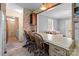 Kitchen with a bar-top counter and stools open to the living room at 220 Gregory Rd, Salisbury, NC 28147
