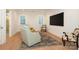 Bright living room featuring comfortable armchairs, hard wood floors, and large screen television at 3119 Knowlton Ln, Charlotte, NC 28205