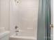Bathroom with white shower/tub combination with shower curtain at 3905 Farlow Rd, Charlotte, NC 28269