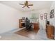 Office featuring a ceiling fan, window, desk, and furniture at 3905 Farlow Rd, Charlotte, NC 28269