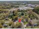 An overhead view illustrating the property's proximity to main roads, shopping centers, and local establishments at 602 S Church St, Lowell, NC 28098