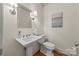 Powder room with a pedestal sink and classic fixtures at 7700 Red Oak Ln, Charlotte, NC 28226
