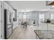 Bright kitchen features stainless steel appliances, granite countertops, white cabinetry, breakfast nook, and natural light at 1016 Council Fire Cir, Indian Trail, NC 28079