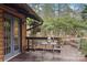 Inviting outdoor deck with dining set, perfect for enjoying the scenic view and al fresco dining off the cozy log cabin at 106 Brookwood Ln, Taylorsville, NC 28681