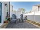 Cozy patio with seating, stylish rug, privacy fence, and space for outdoor relaxation and entertaining at 11120 Pagebrook Ln, Charlotte, NC 28214