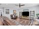 Relaxing living room featuring comfortable leather furniture, a TV, and a cozy atmosphere for unwinding at 2019 Taylorcrest Dr, Fort Mill, SC 29715