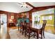 Elegant dining room featuring wood accents and seamless transition to the kitchen and living area at 3726 Providence Rd, Charlotte, NC 28211