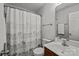 Standard bathroom featuring a single sink vanity, toilet, and shower-tub combination at 3908 Parkers Ferry Rd, Fort Mill, SC 29715