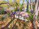 Overhead view of a landscaped property featuring a well-maintained lawn and an American flag on the porch at 5215 Milford Rd, Charlotte, NC 28210