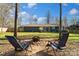 Inviting backyard with a fire pit and comfortable seating, perfect for outdoor relaxation and entertaining at 7656 Eastbourne Rd, Charlotte, NC 28227