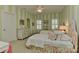 Charming ' bedroom with two twin beds and striped wallpaper at 9703 Cotton Stand Rd, Charlotte, NC 28277