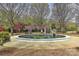 Community fountain with a water feature, landscaping, and mature trees at 9703 Cotton Stand Rd, Charlotte, NC 28277