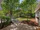 Backyard includes a brick patio with gray stairs and green grass at 5114 Glenbrier Dr, Charlotte, NC 28212