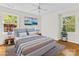 Cozy bedroom with large windows, stylish decor, and a comfortable bed with plush pillows at 5114 Glenbrier Dr, Charlotte, NC 28212