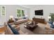 Comfortable living room with plush seating, hardwood floors and natural light at 5114 Glenbrier Dr, Charlotte, NC 28212