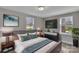 Serene main bedroom with neutral decor, large windows, and modern furnishings at 1034 Marietta St, Charlotte, NC 28214
