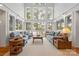 Bright living room featuring expansive windows with beautiful lake views and natural light at 121 Rhinehill Dr, Mooresville, NC 28117