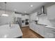Modern kitchen design featuring stainless steel appliances and sleek white cabinetry at 12619 Old Westbury Dr, Cornelius, NC 28031