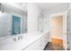 Bathroom offers double sink vanity with white countertops at 1300 Aragon Beach Rd, Rock Hill, SC 29732