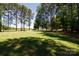 Expansive, well-manicured front lawn with mature trees and lush green grass, perfect for outdoor activities at 1300 Aragon Beach Rd, Rock Hill, SC 29732