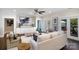 Bright living room boasts modern decor, hardwood floors, and elegant built-in cabinets at 1300 Aragon Beach Rd, Rock Hill, SC 29732