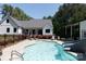 Sparkling in-ground pool with slide, surrounded by landscaping and fencing for privacy at 1300 Aragon Beach Rd, Rock Hill, SC 29732