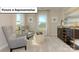 Sunlit sitting room featuring plush armchairs, neutral decor and beautiful bright windows at 140 Asmodean Ln, Troutman, NC 28166