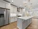 Modern kitchen featuring white cabinets, stainless steel appliances, and large island with seating at 1413 Kenilworth Ave, Charlotte, NC 28203