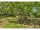 Lush backyard featuring mature trees, plants, and decorative yard decor at 2341 Shannon Dr, Belmont, NC 28012