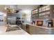 Updated kitchen with stainless steel appliances, farmhouse sink, subway tile, and gray cabinets at 2482 Kings Grant Rd, Lincolnton, NC 28092