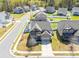 Aerial view of a home in a neighborhood, showcasing its well-maintained landscaping and curb appeal at 3124 Berry Creek Rd, Charlotte, NC 28214